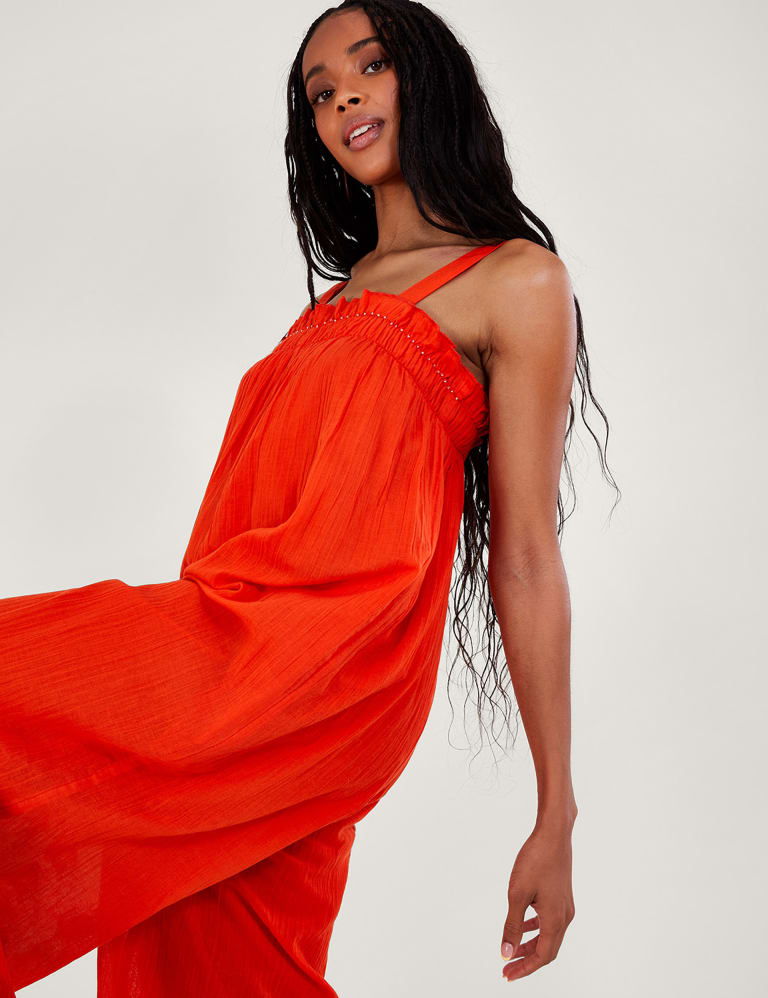 Cotton cropped jumpsuit hotsell