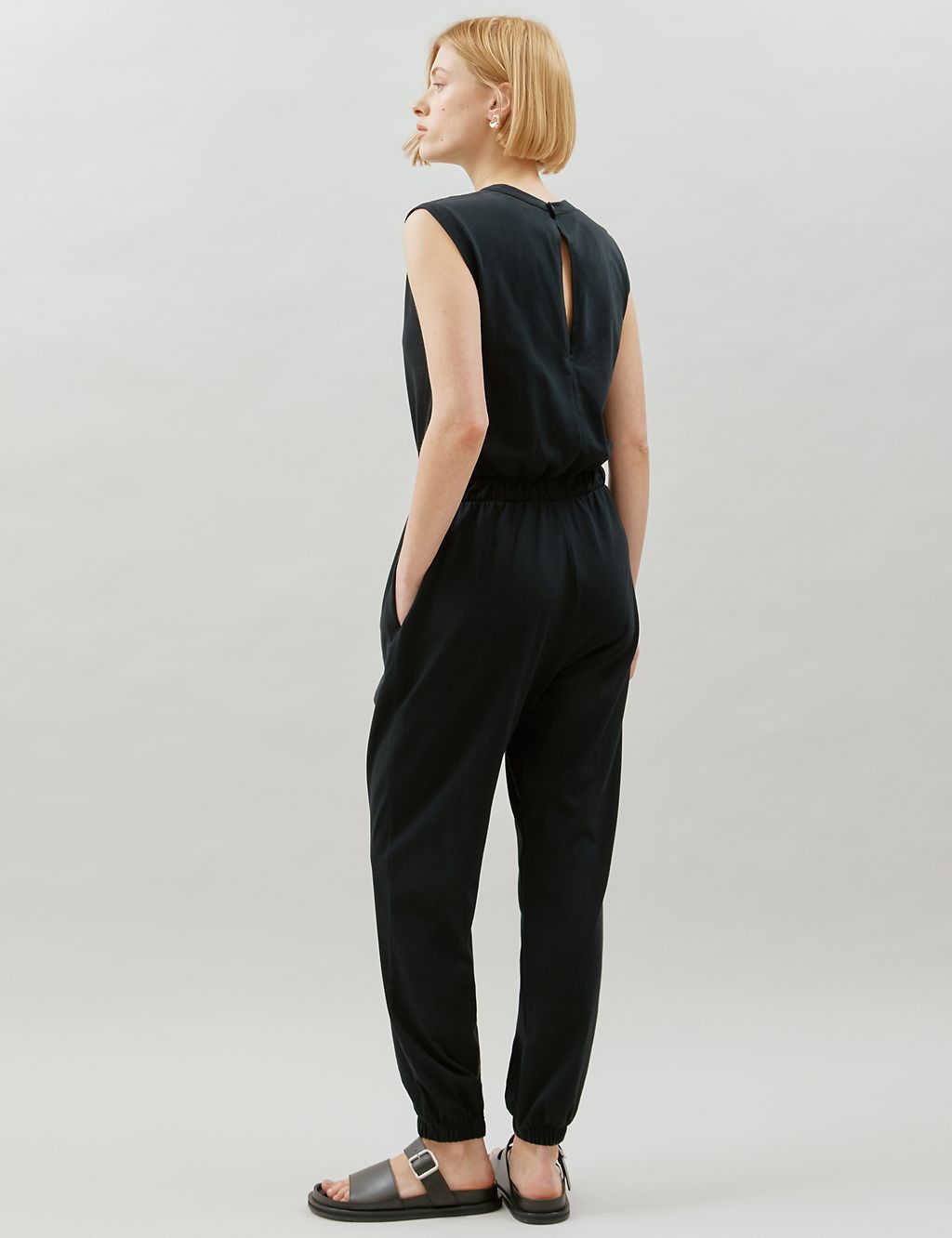Pure Cotton Sleeveless Waisted Jumpsuit 2 of 5