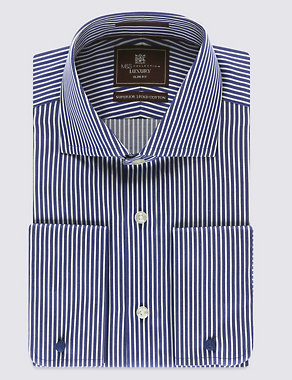 Pure Cotton Slim Fit Bold Striped Shirt Image 2 of 6
