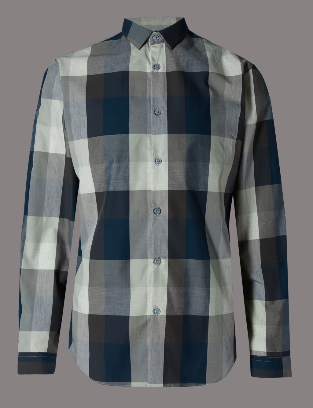 Pure Cotton Slim Fit Checked Shirt 1 of 4