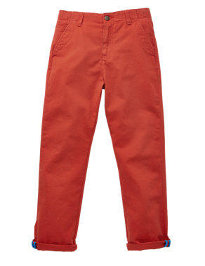 Pure Cotton Slim Fit Chino Trousers (5-14 Years) Image 2 of 4