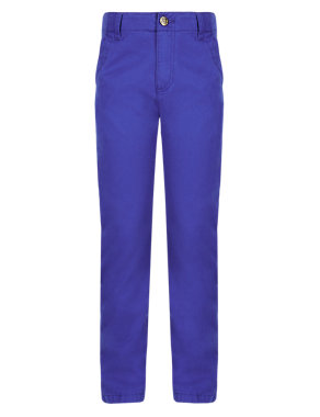 Pure Cotton Slim Fit Chino Trousers (5-14 Years) Image 2 of 3