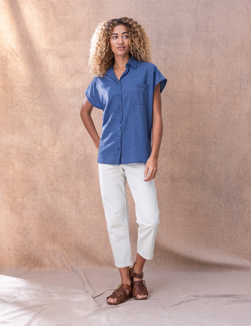 Urial cropped trousers in cotton satin