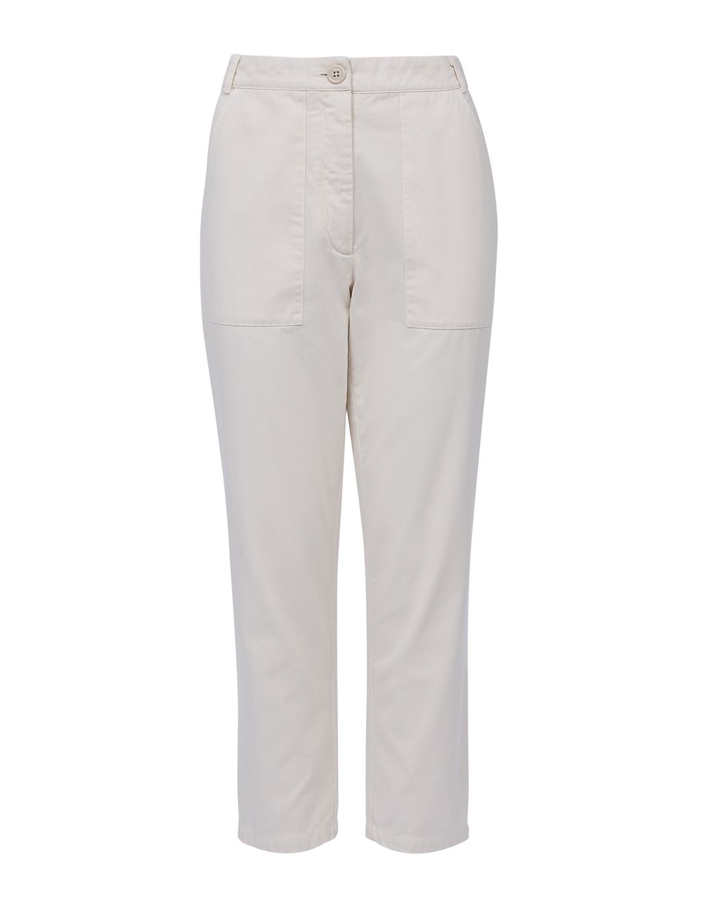 Pure Cotton Slim Fit Cropped Trousers 1 of 4
