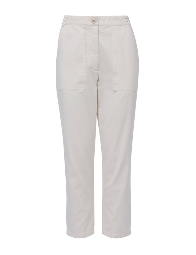 Pure Cotton Slim Fit Cropped Trousers 2 of 4