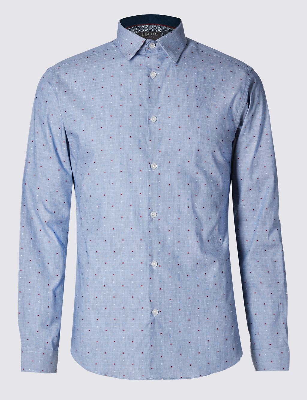 Pure Cotton Slim Fit Dobby Spotted Shirt 1 of 5