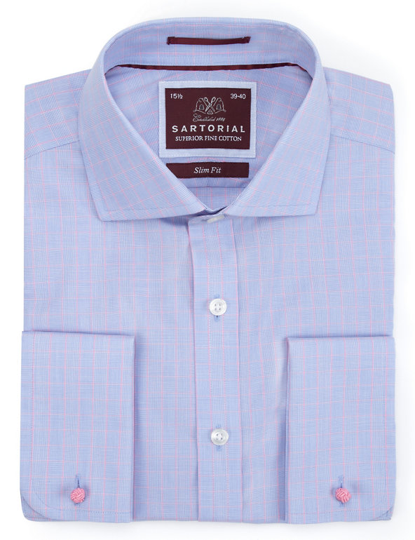 Pure Cotton Slim Fit Gingham Checked Shirt Image 1 of 1
