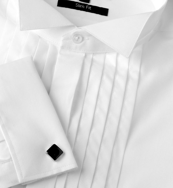 Pure Cotton Slim Fit Pleated Shirt Image 1 of 1