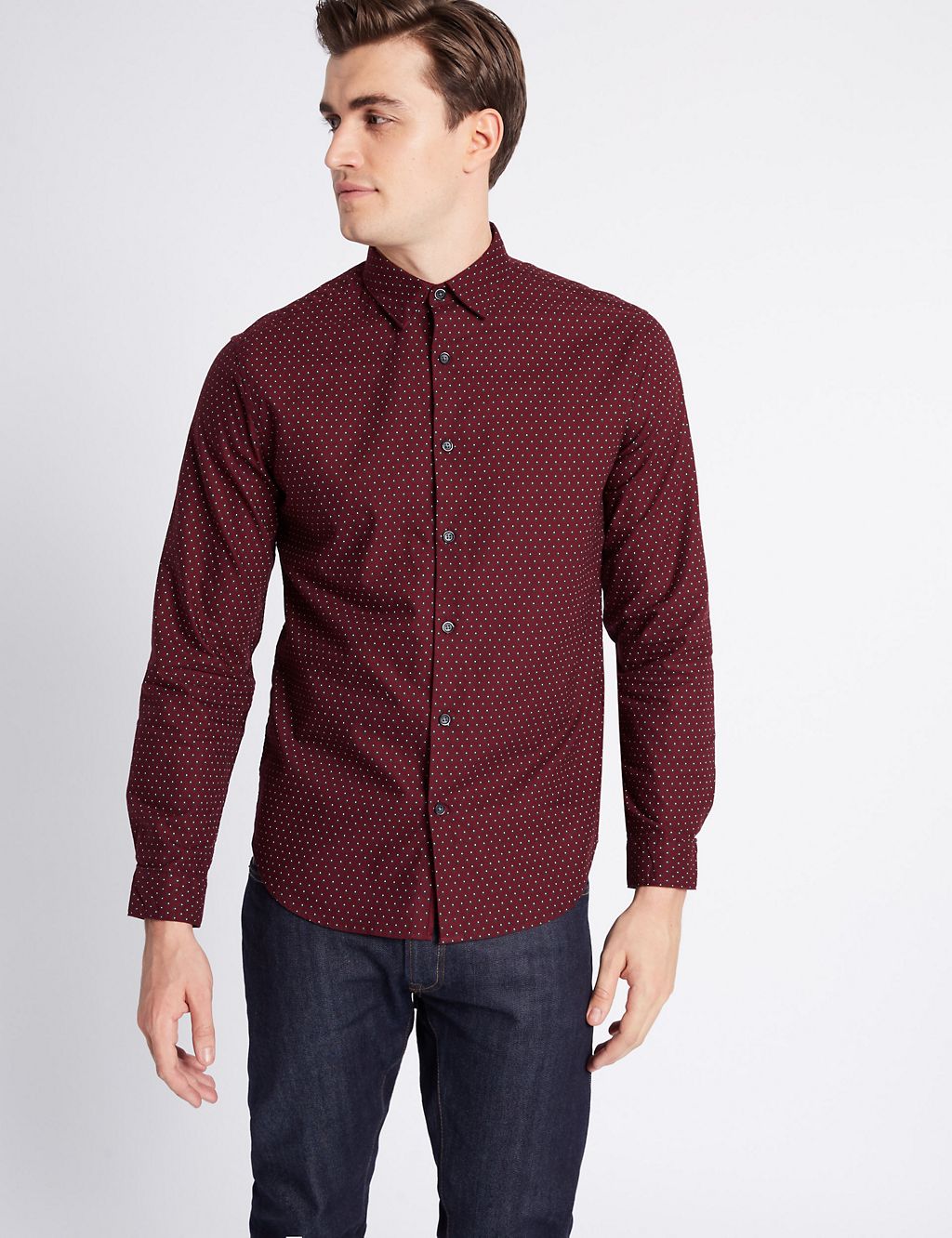 Pure Cotton Slim Fit Printed Oxford  Shirt 3 of 5