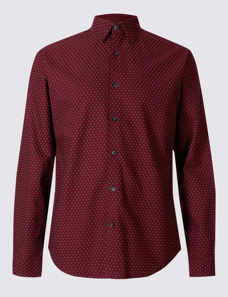 Pure Cotton Slim Fit Printed Oxford  Shirt 2 of 5