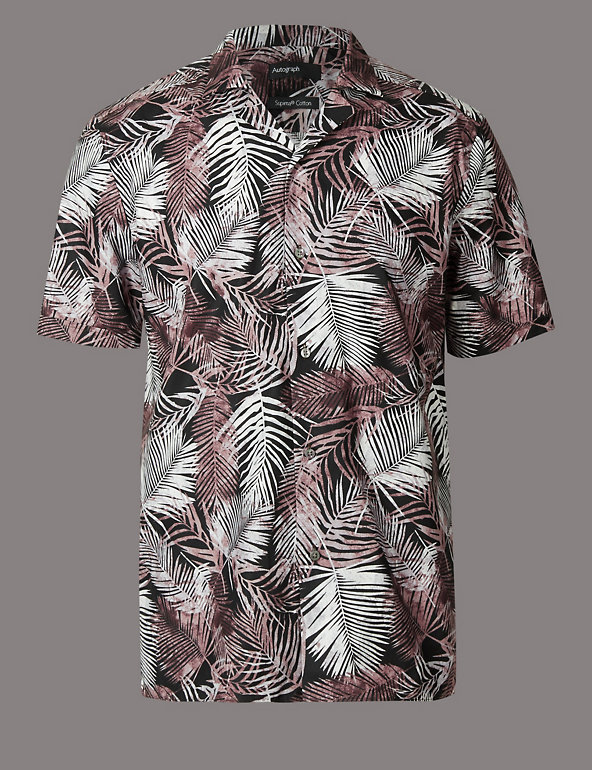 Pure Cotton Slim Fit Printed Shirt Image 1 of 2