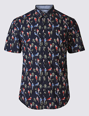 Pure Cotton Slim Fit Printed Shirt Image 2 of 3