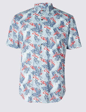 Pure Cotton Slim Fit Printed Shirt Image 2 of 5