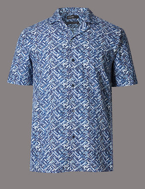 Pure Cotton Slim Fit Printed Shirt Image 2 of 4