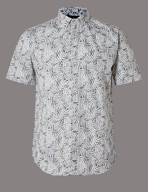 Pure Cotton Slim Fit Printed Shirt Image 2 of 5
