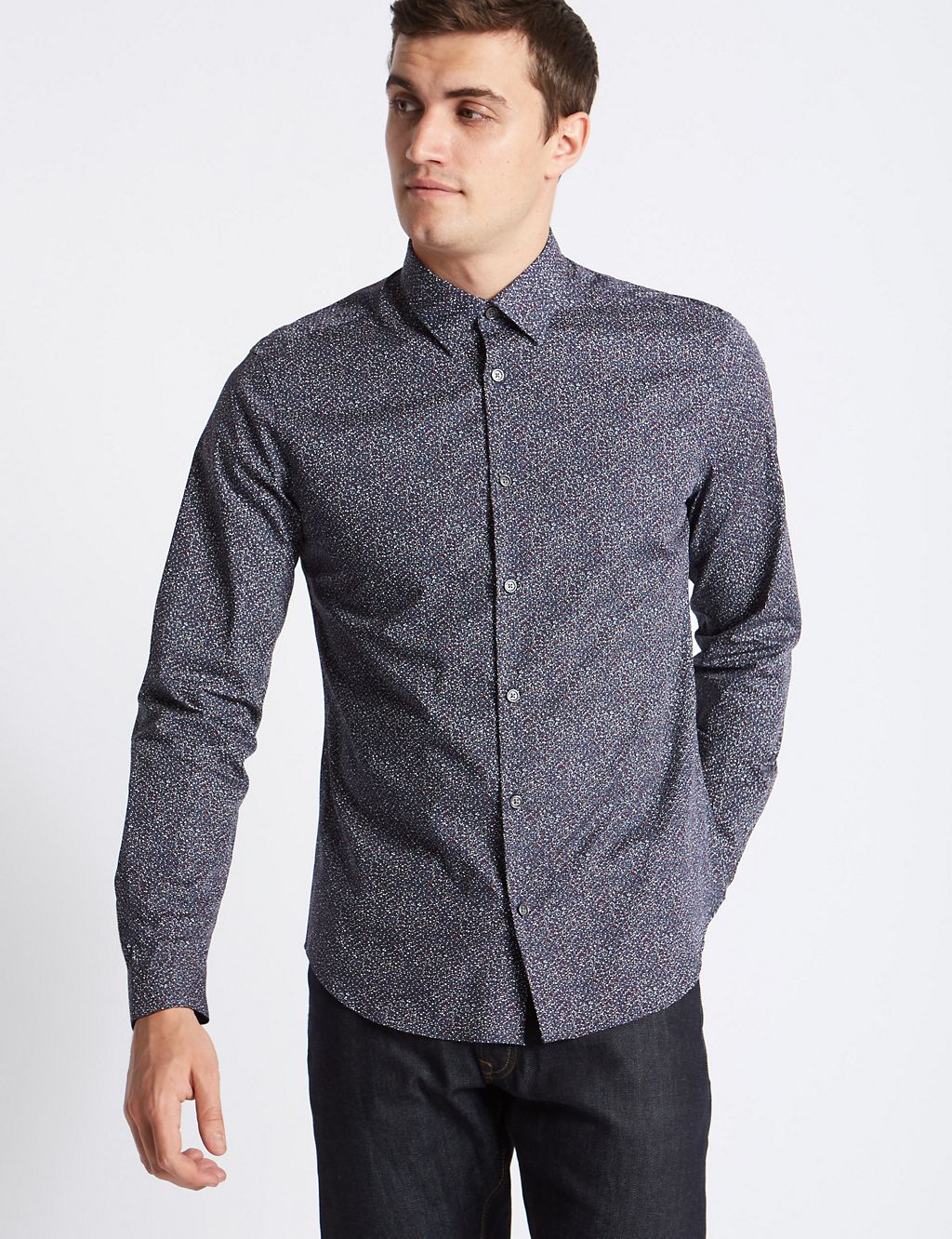 Pure Cotton Slim Fit Printed Shirt 2 of 6