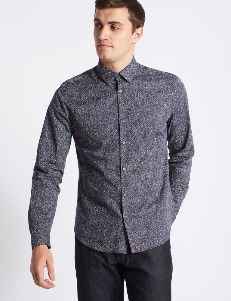 Pure Cotton Slim Fit Printed Shirt 3 of 6