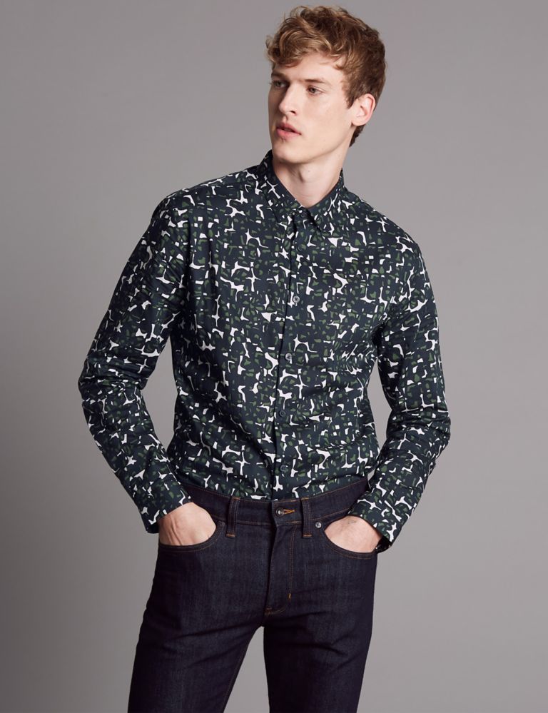Pure Cotton Slim Fit Printed Shirt 1 of 6