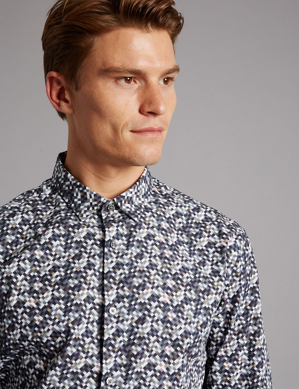 Pure Cotton Slim Fit Printed Shirt 4 of 4