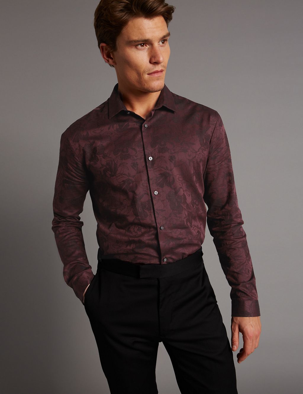 Pure Cotton Slim Fit Printed Shirt 3 of 5