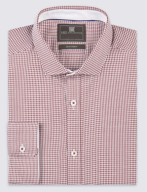 Pure Cotton Slim Fit Puppytooth Checked Shirt Image 2 of 6