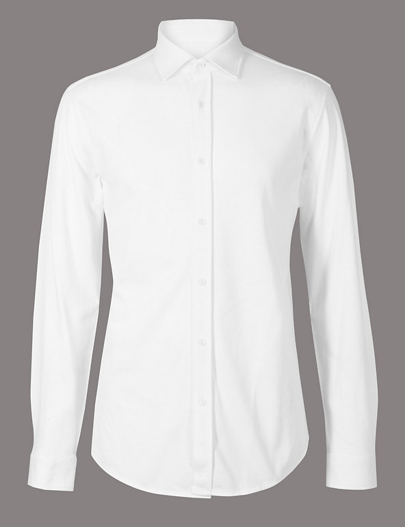 Pure Cotton Slim Fit Shirt Image 1 of 2