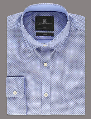 Pure Cotton Slim Fit Shirt with Stretch Image 2 of 5