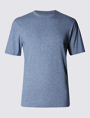 Pure Cotton Slim Fit Stay Soft Textured T-Shirt with StayNEW™ Image 2 of 3