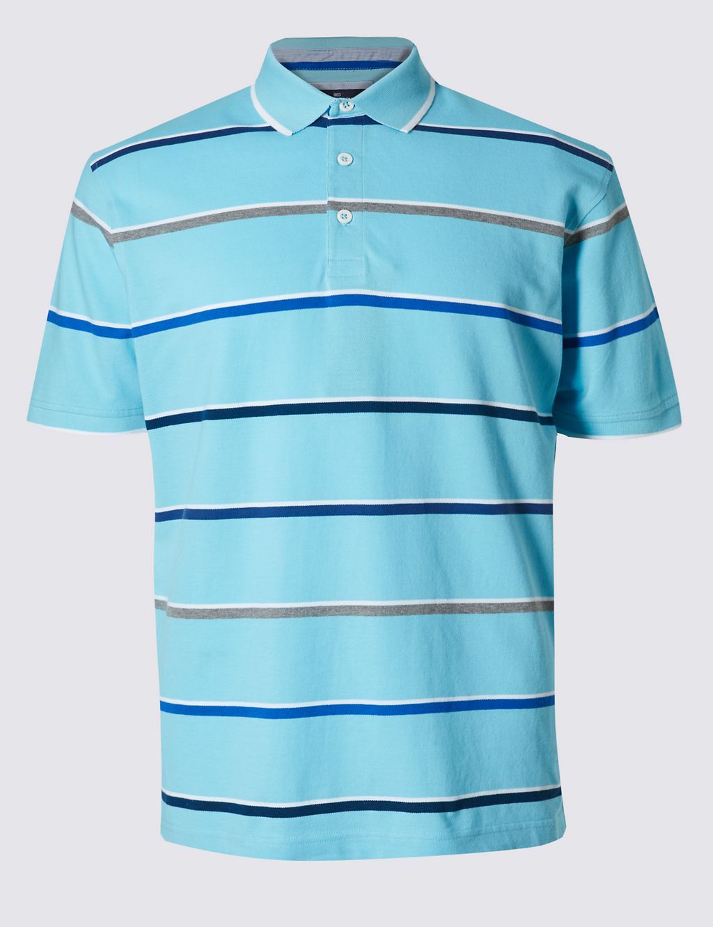 Pure Cotton Slim Fit Striped Polo Shirt 1 of 2