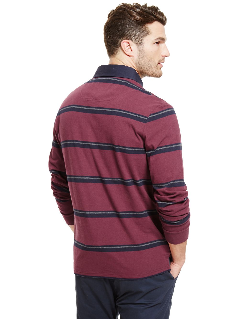 Pure Cotton Slim Fit Striped Rugby Top 2 of 5