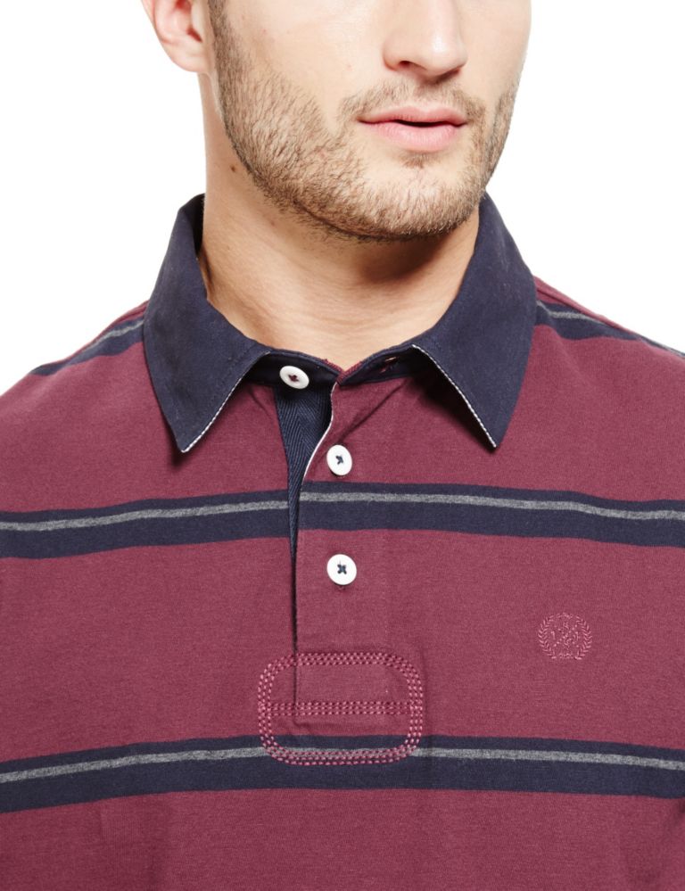 Pure Cotton Slim Fit Striped Rugby Top 4 of 5