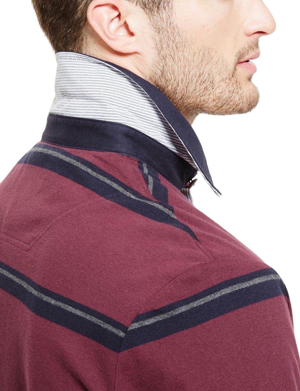 Pure Cotton Slim Fit Striped Rugby Top 5 of 5