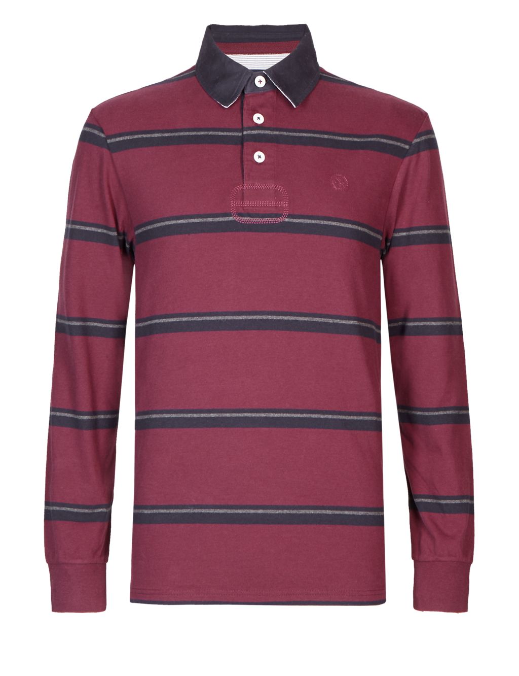 Pure Cotton Slim Fit Striped Rugby Top 1 of 5
