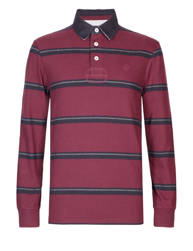 Pure Cotton Slim Fit Striped Rugby Top 2 of 5