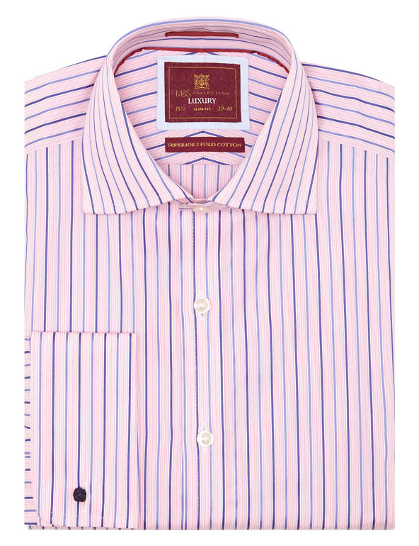Pure Cotton Slim Fit Striped Shirt | M&S Collection Luxury | M&S