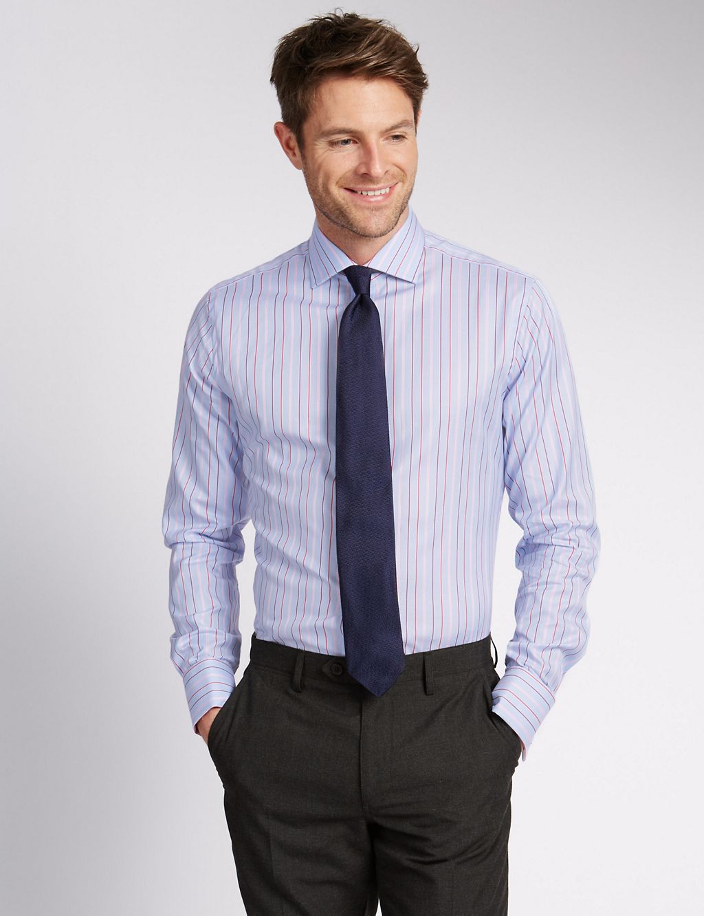Pure Cotton Slim Fit Striped Shirt 3 of 5
