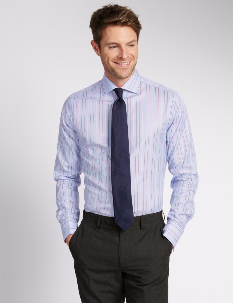 Pure Cotton Slim Fit Striped Shirt 1 of 5