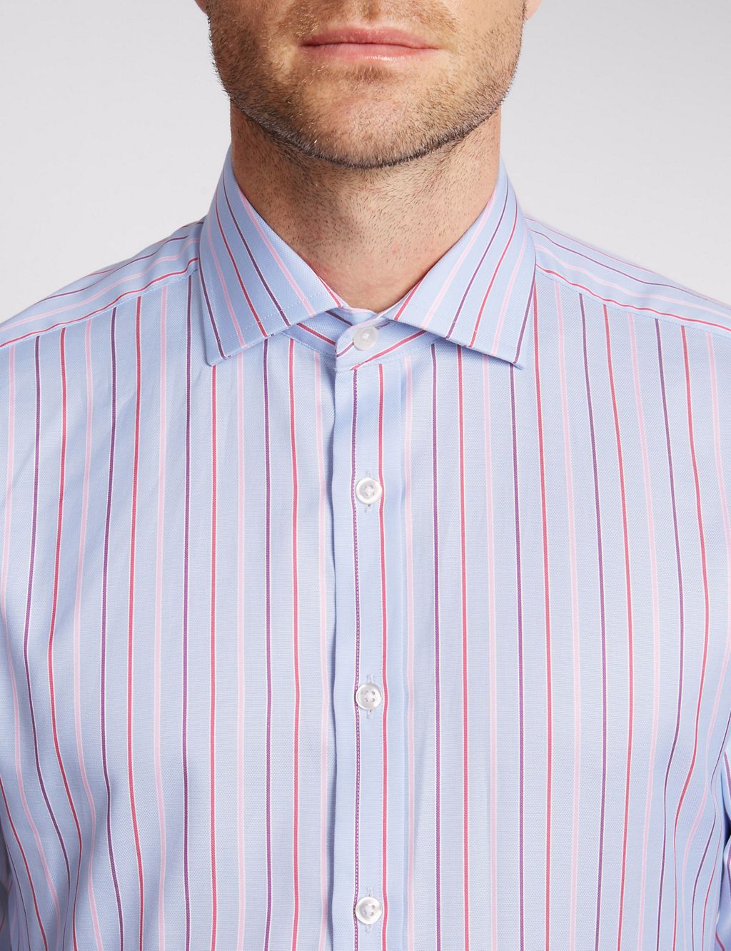 Pure Cotton Slim Fit Striped Shirt 4 of 5
