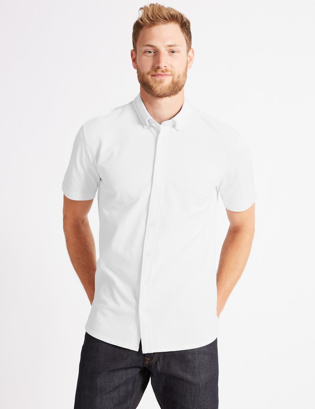 Pure Cotton Slim Fit Textured Shirt 3 of 4
