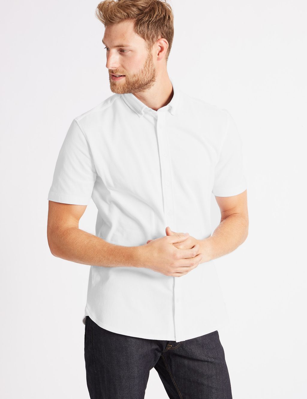 Pure Cotton Slim Fit Textured Shirt 2 of 4