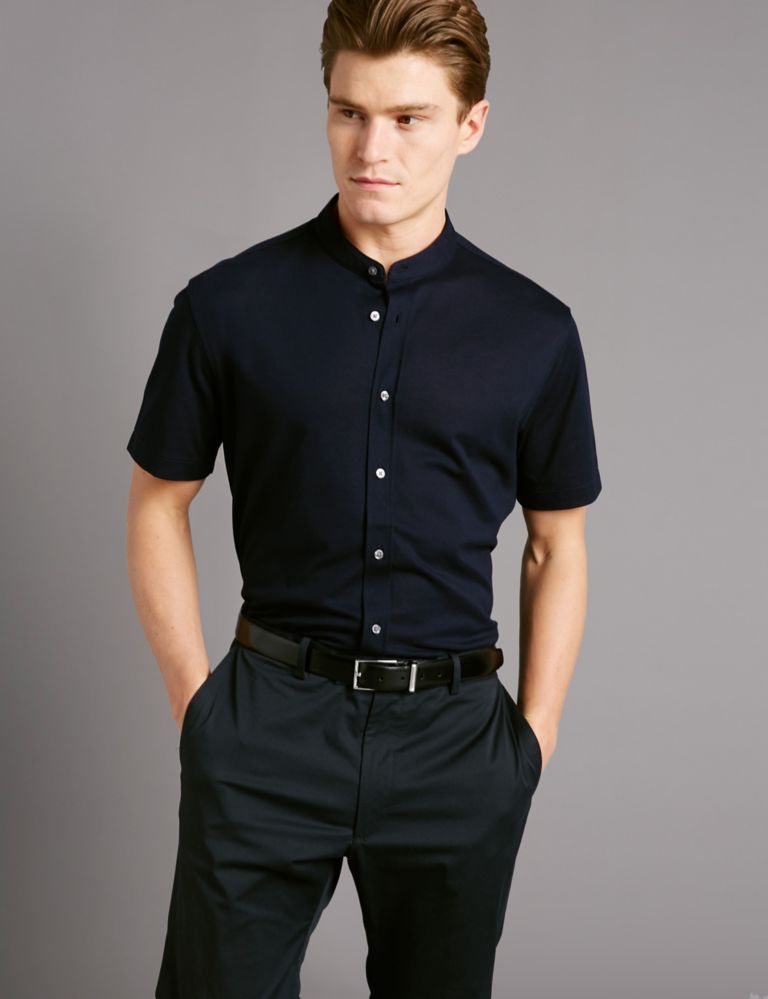 Pure Cotton Slim Fit Textured Shirt 1 of 4