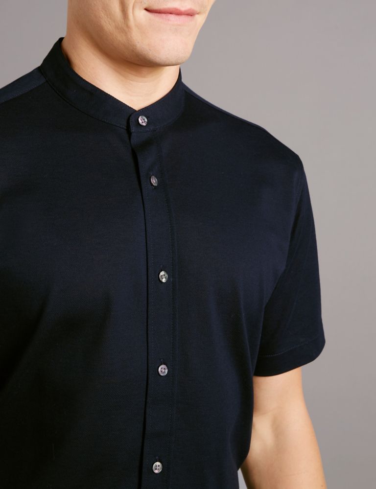 Pure Cotton Slim Fit Textured Shirt 4 of 4
