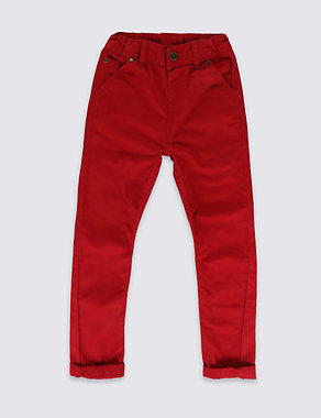 Pure Cotton Slim Fit Trousers (1-7 Years) Image 2 of 3