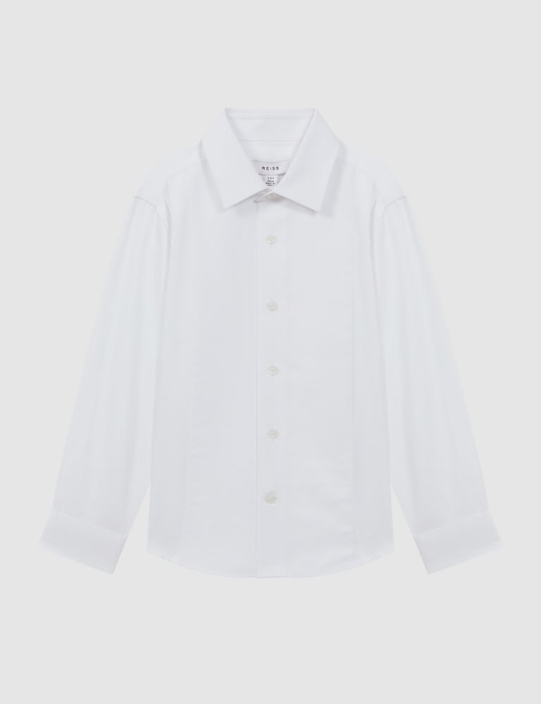 Pure Cotton Slim Fit Tuxedo Shirt (3-14 Yrs) 2 of 5