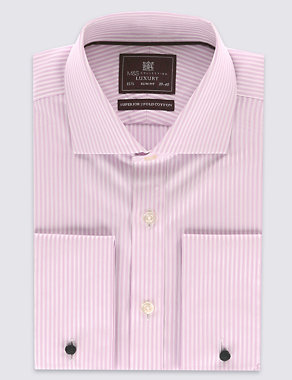 Pure Cotton Slim Fit Twin Striped Shirt Image 2 of 5