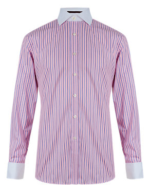 Pure Cotton Slim Fit Winchester Striped Shirt Image 2 of 5