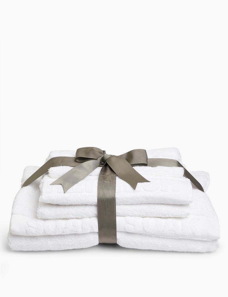 Pure Cotton Slogan Embossed Towel Gift Pack 1 of 5