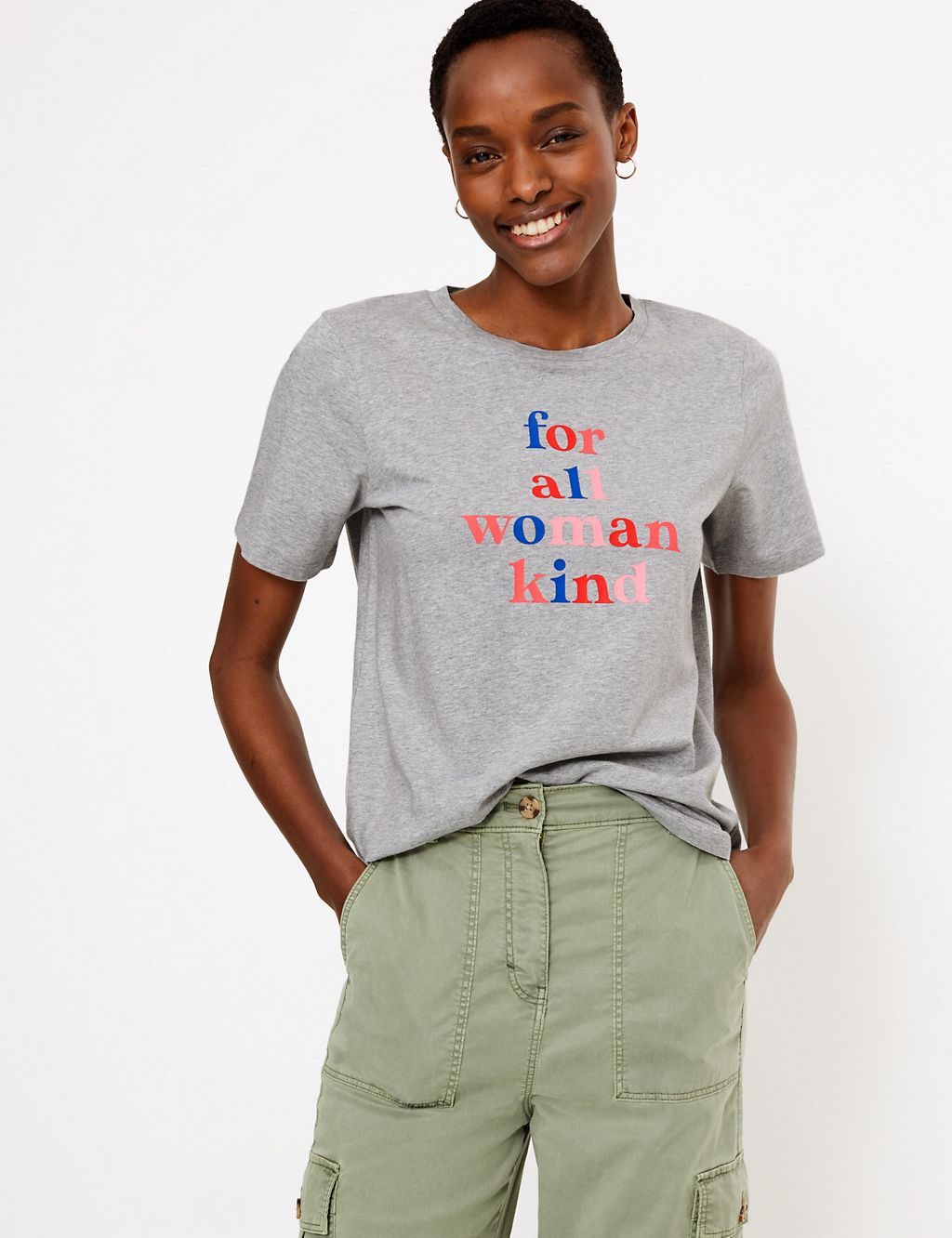 Pure Cotton Slogan Straight Fit T-Shirt 3 of 4