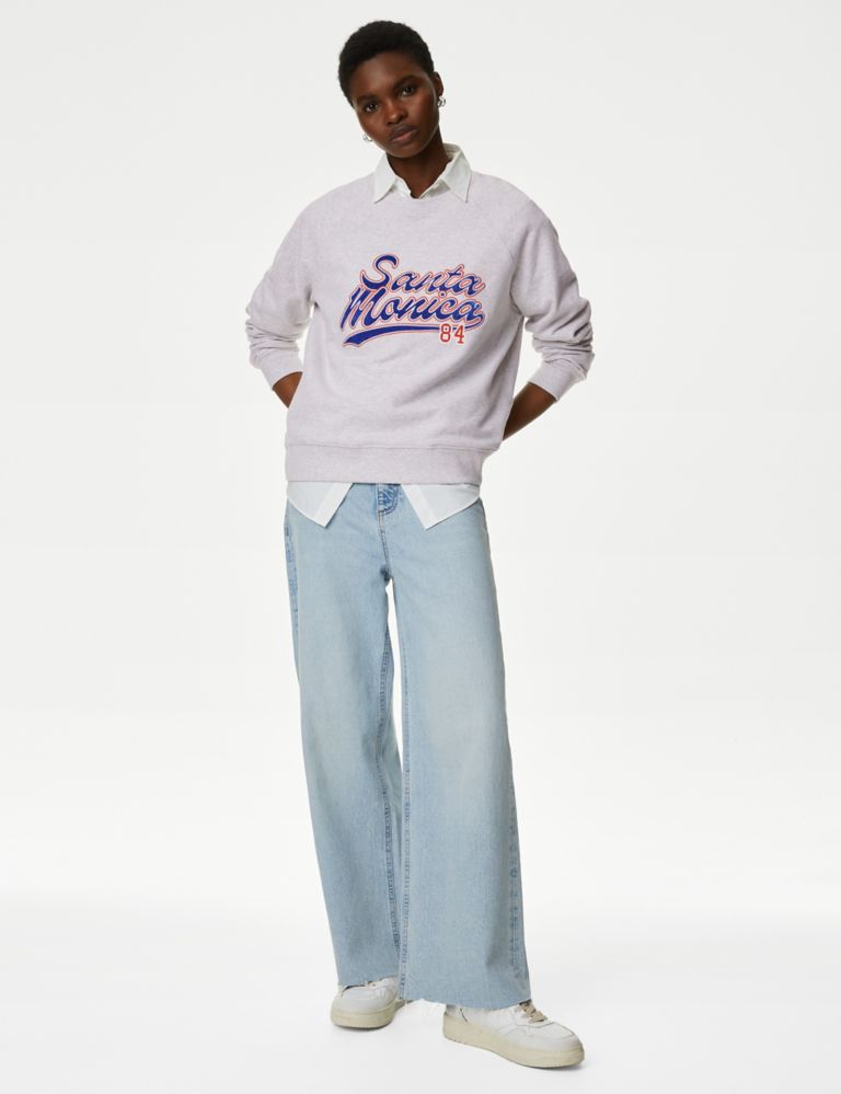Pure Cotton Slogan Sweatshirt | M&S Collection | M&S