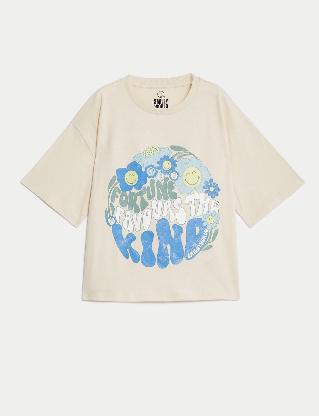 Pure Cotton SmileyWorld® Slogan Shirt (6-16 Yrs) 1 of 5